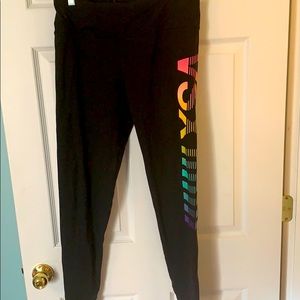 Black VSX leggings with multicolor VSX